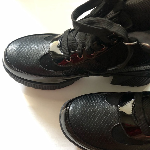 Black Combat Boots Brand New Never Worn Sz.8/8.5 - Picture 2 of 8